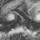 Hurricane Madeline (left) and Lester (right) churning toward Hawaii on Monday. Image: NASA via Weather Underground